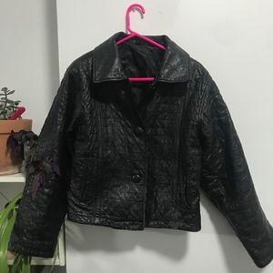Vintage black leather jacket